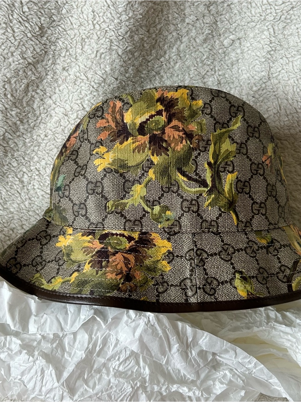 NWT Authentic Gucci Fisherman Bucket Hat w/ Fedora Flora - Picture 5 of 7